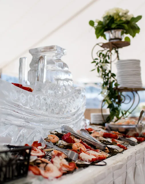 Shrimp cocktail served at a wedding