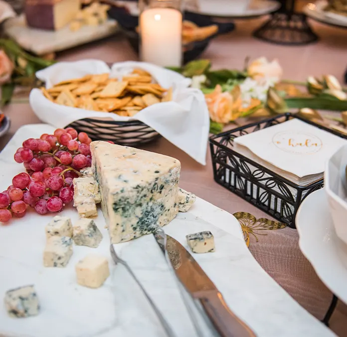 Assortment of hors d'oeuvres on a table