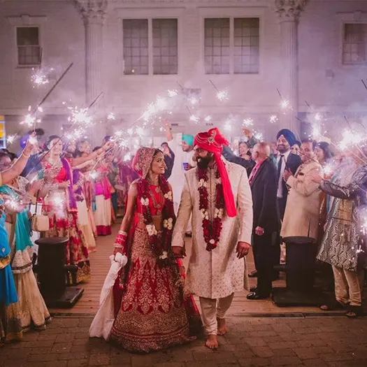 Guests celebrate at Indian themed wedding