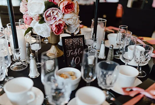 Table set up for a birthday party